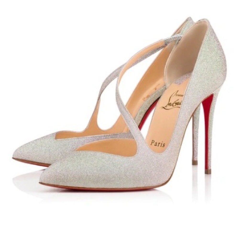 Louboutin Jumping 100 Glitter Sunset Stilletos - sz 36